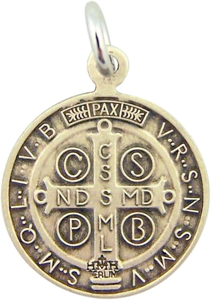 Miniatura 2 de Medalla católica de plata de ley, protección contra el mal de San Benito, 34 pulgadas