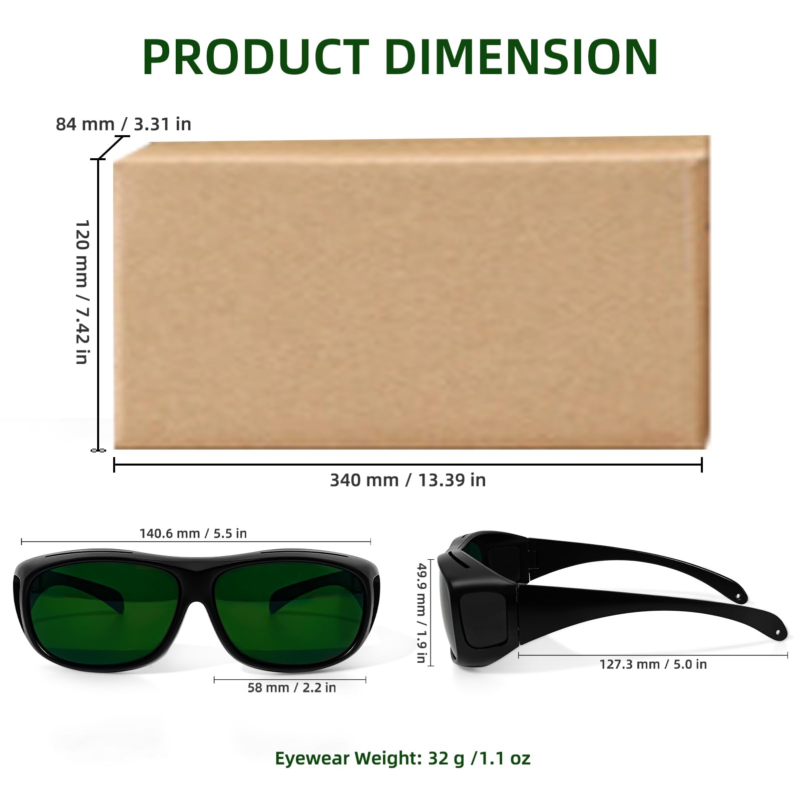 12 gafas de seguridad envolventes para soldadura de 200 nm-2000 nm, gafas cosméticas láser