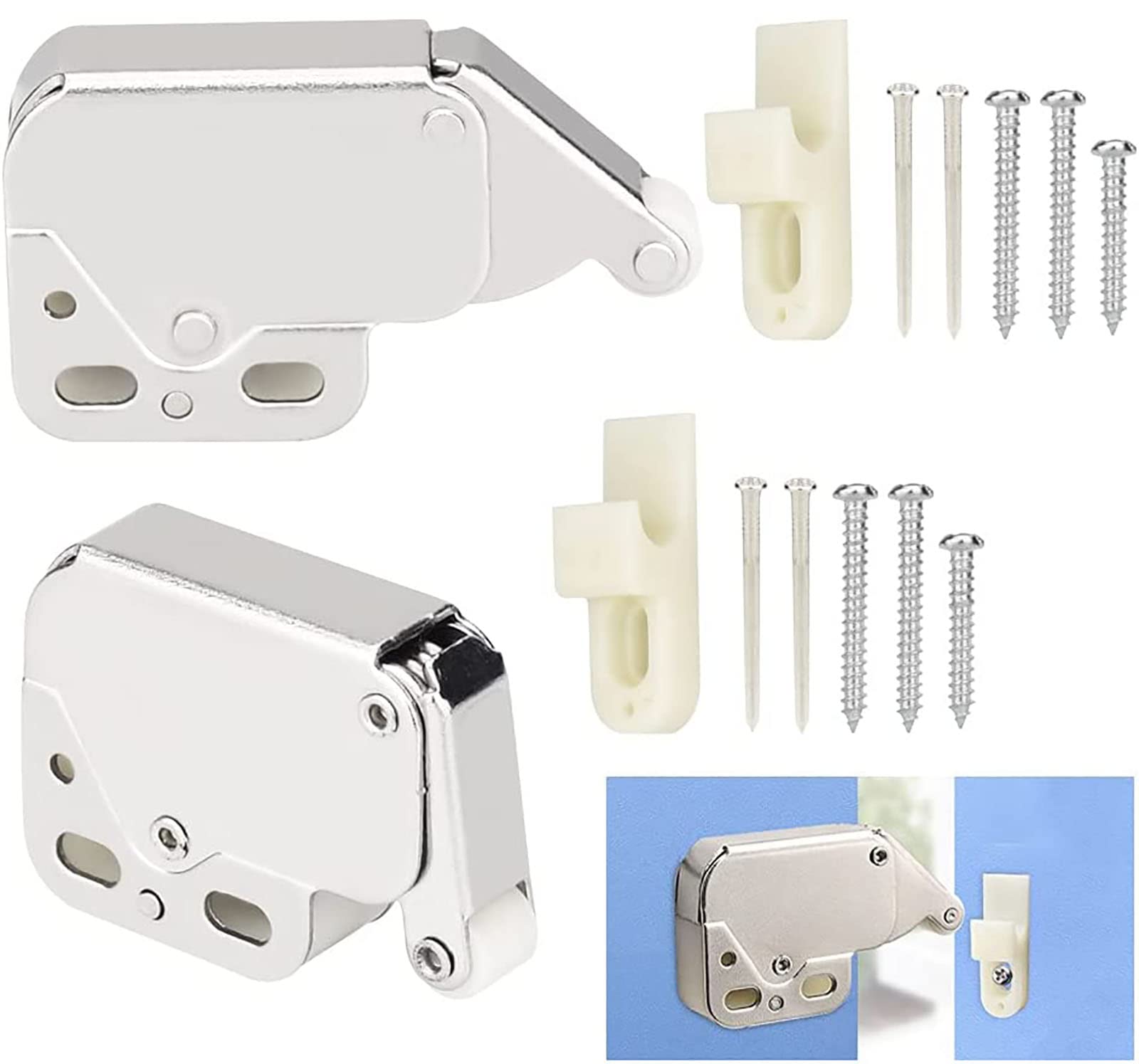 Sponsored Ad – NALACAL Mini Latch Automatic Spring Catch, Touch Catch Latch Lock Push Catch Latch Open Touch Catch Latch Lock with Automatic Spring Lock for Kitchen Cabinet Cupboard Wardrobe Door(2 Pcs)