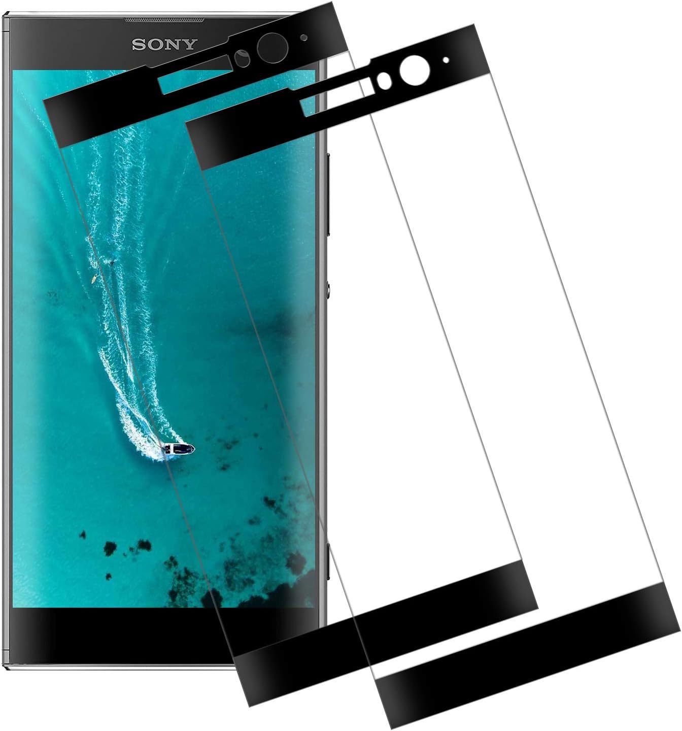 Miuphro[2 Pack For Sony Xperia XA2 Screen Protector, Sony Xperia XA2 Tempered Glass Screen Protector, Anti-Scratch, 9H Hardness, Bubble Free, Easy Applied, XA2 Screen Protector