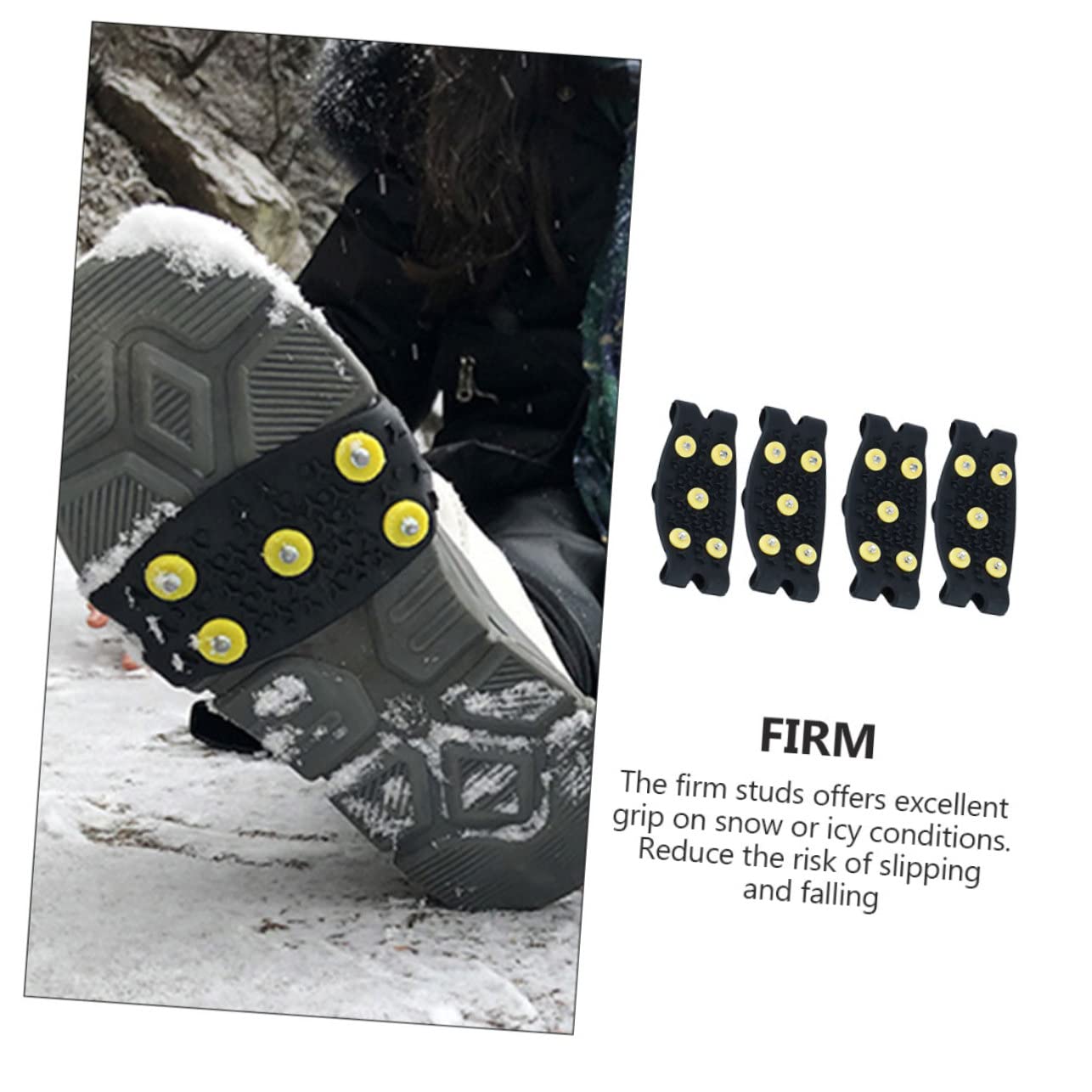 Crampons de Neige Tpe Antidérapants pour Randonnée et Pelle à Neige 2 Paires