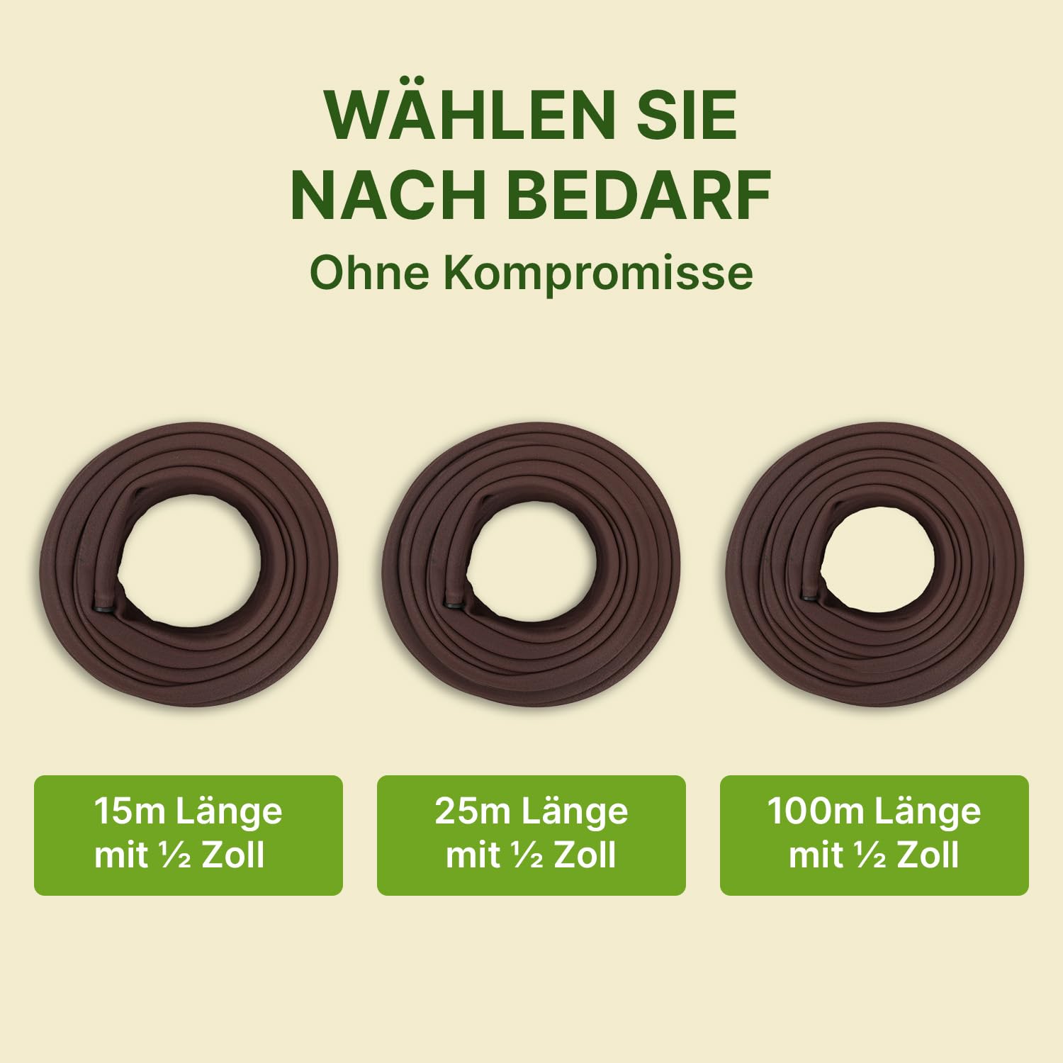 Slalom Tropfschlauch 100 m 1/2 Zoll – Bewässerungsschlauch aus mikroporösem PVC – wassersparend & UV-beständig – flexibler Gartenschlauch für unterirdische & oberirdische Bewässerung