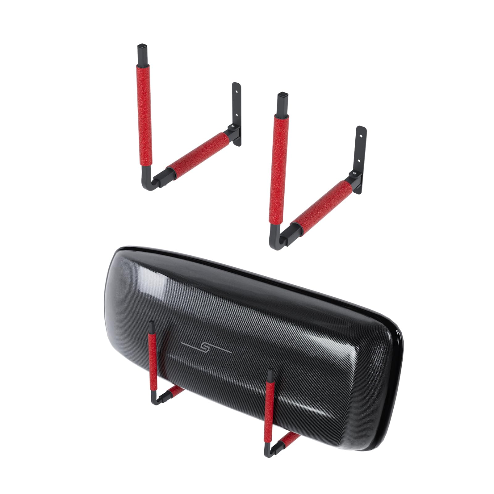 QLS Coffre de toit BOX1 - Support mural - Pour planche de surf, ski, outils de jardin - Support de matériel de sport - 57,5 x 24