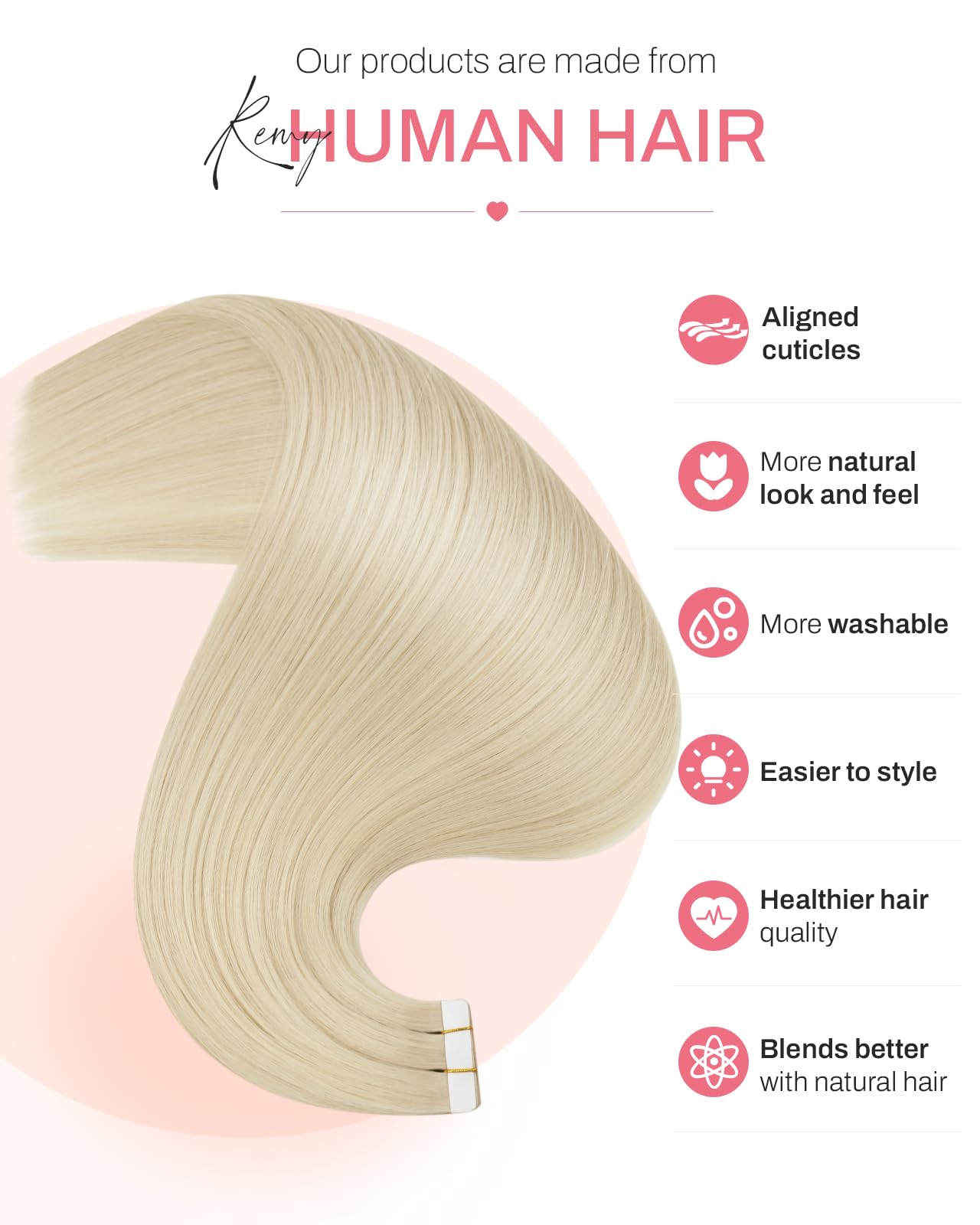 Moresoo Pasemka doczepiane z prawdziwymi włosami Remy, blond z pasemkami, 60 cm, przedłużające włosy, pasemka z prawdziwymi włosami, platynowy blond, gładkie, 10 sztuk, 25 gramów #60