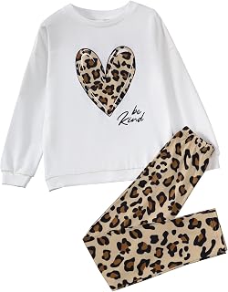 8-12Y Girls Clothes Fall Winter 2 Piece Outfits Long Sleeve Sweatshirt and Pants Kids Fashion Clothing Sets