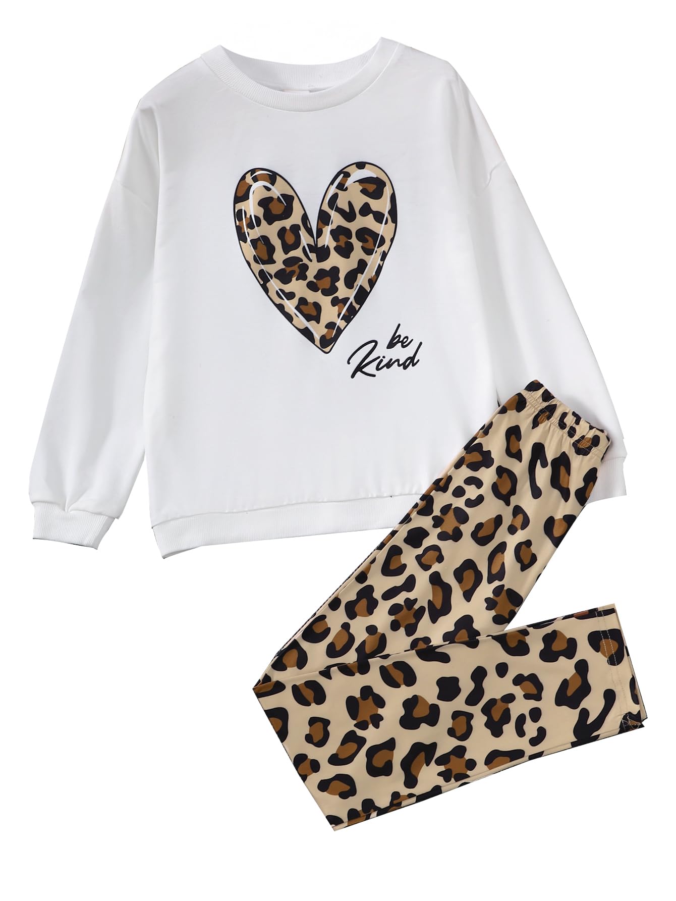 8-12Y Girls Clothes Fall Winter 2 Piece Outfits Long Sleeve Sweatshirt and Pants Kids Fashion Clothing Sets