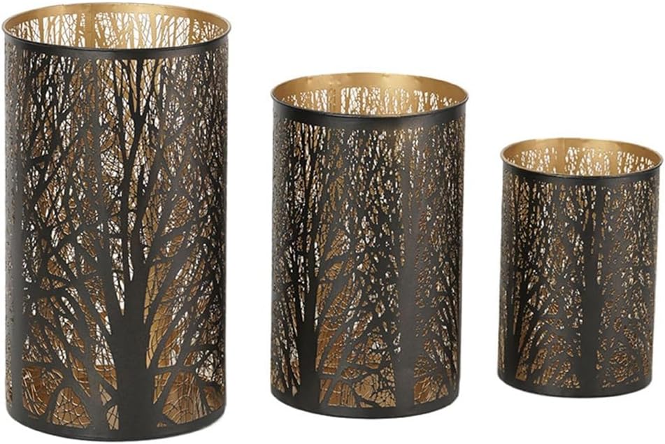 Set of Three Candle Holders Iron Candlelight Dinner Props European Aromatherapy Ornaments