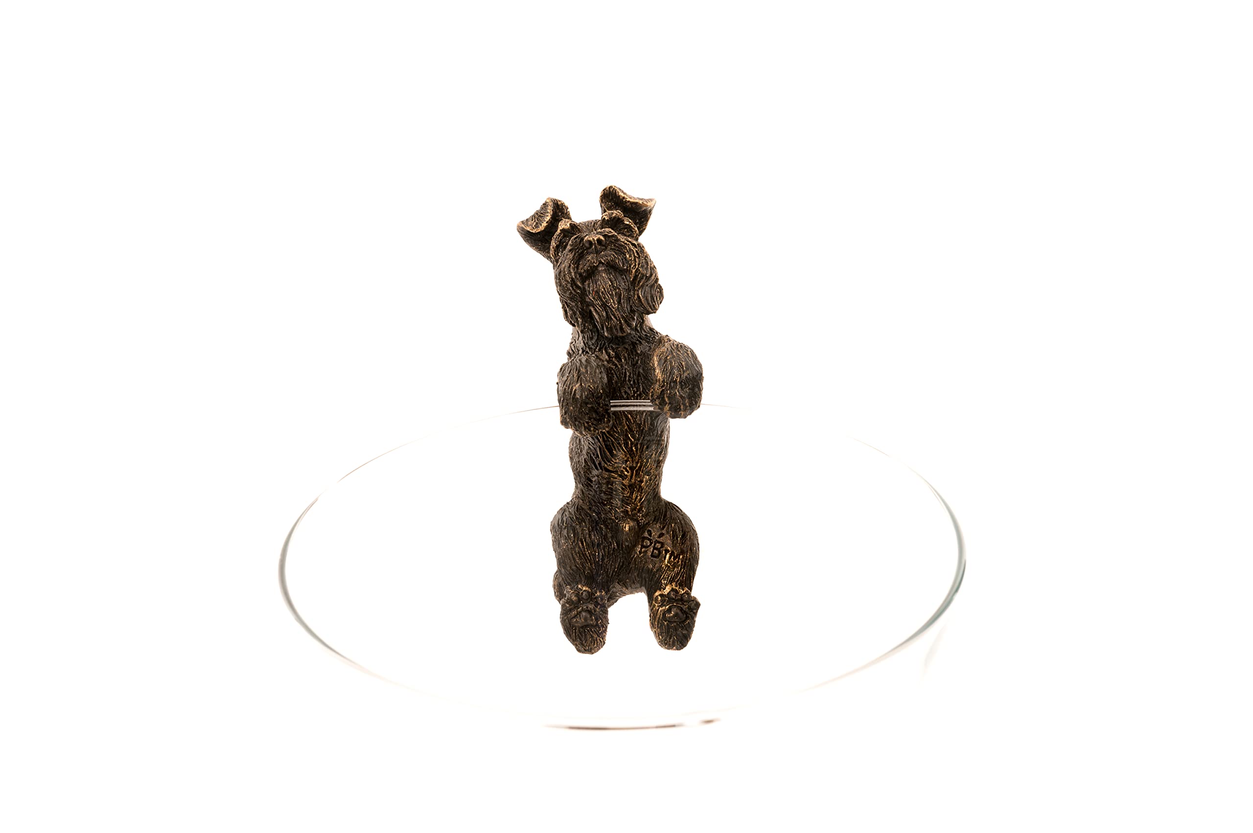 Potty Feet Bronze Pot Buddies Handmade Schnauzer Figure Plant Pot Hanger - Decorative Hanging Garden Ornament - Flower Planter