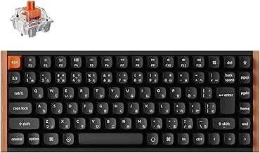 Keychron K2 Max Special Edition QMK Wireless Custom Mechanical Keyboard, 75% Layout, 2.4 GHz, Bluetooth Wireless, Wired, QMK Program, White LED Light, Silent K Pro Quiet Switch, Hot Swap, Wood