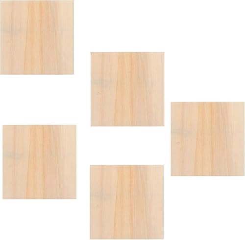 DECHOUS Marco cuadrado de madera DIY del panel en blanco de 5pcs para la pintura de proyectos de artesanía