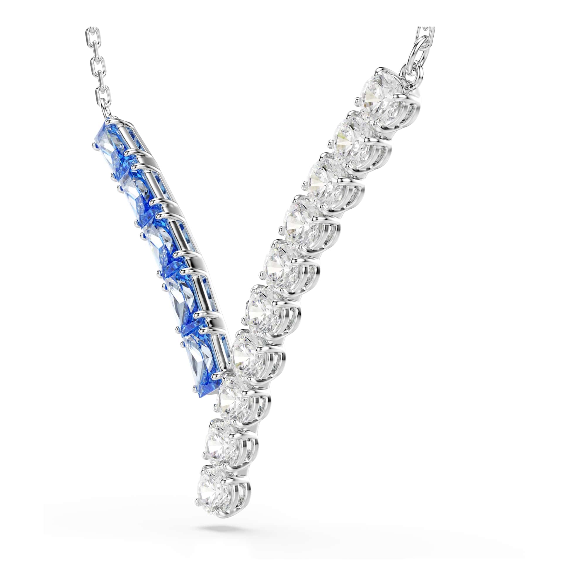 Swarovski Matrix Collezione, tailles mixtes, bleu, plaqué rhodium