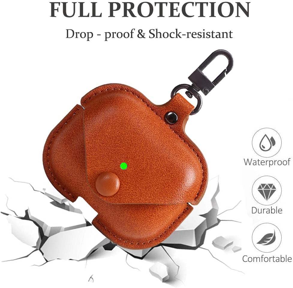 Image of Genuine Leather Case for AirPods Pro 2,Shockproof Protective Cover Compatible with Apple Airpods Pro 2nd Generation Charging Case (2022),Soft Headphone Cases for Women Men with Keychain(02)