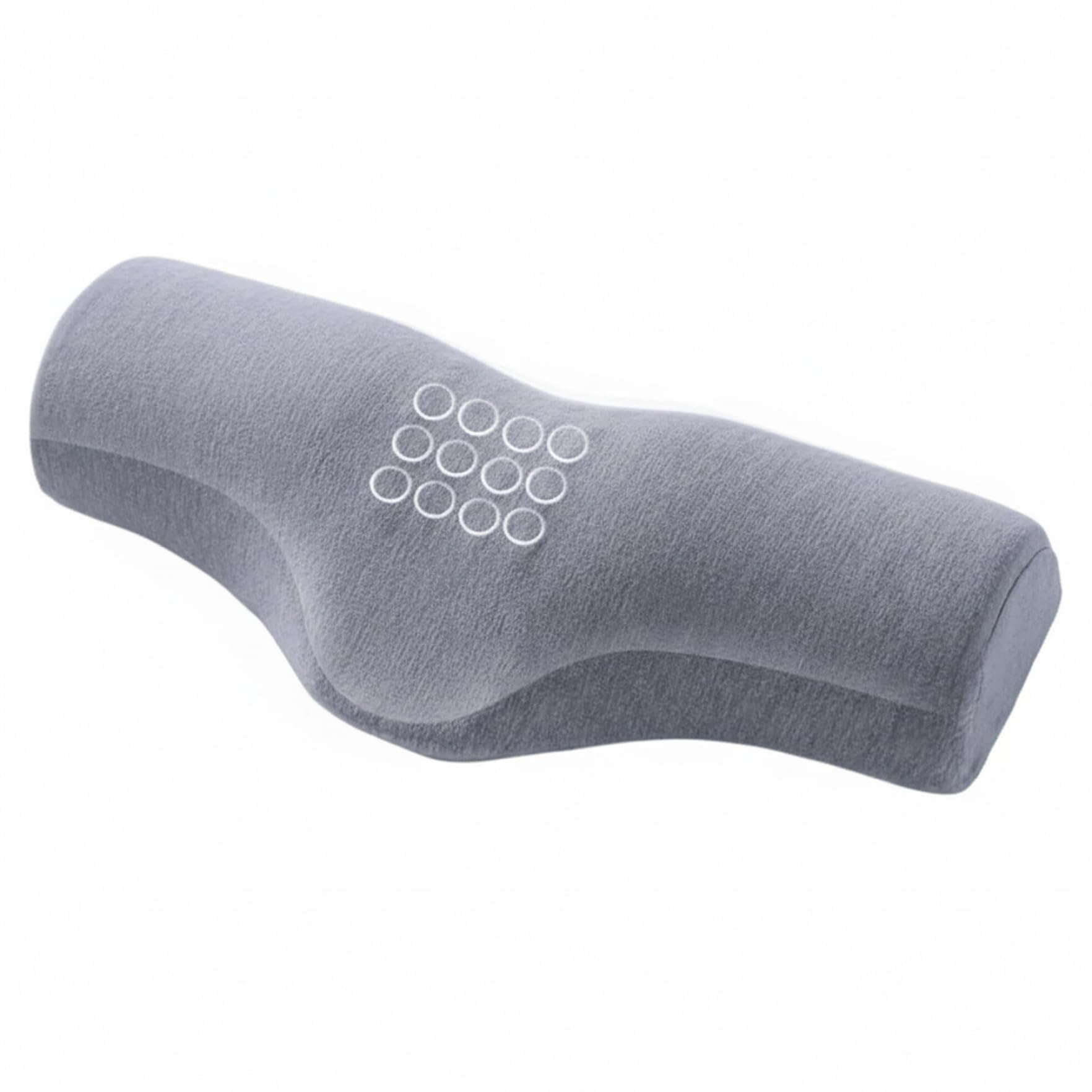 Xoeryoy Grey Mckenzie Cervical Roll Memory Foam Neck Pillow For Sleeping, Cervical Support Pillow With Ergonomic Contour Design & Massage Points, Neck And Shoulder Relaxer Bolster, Light Gray