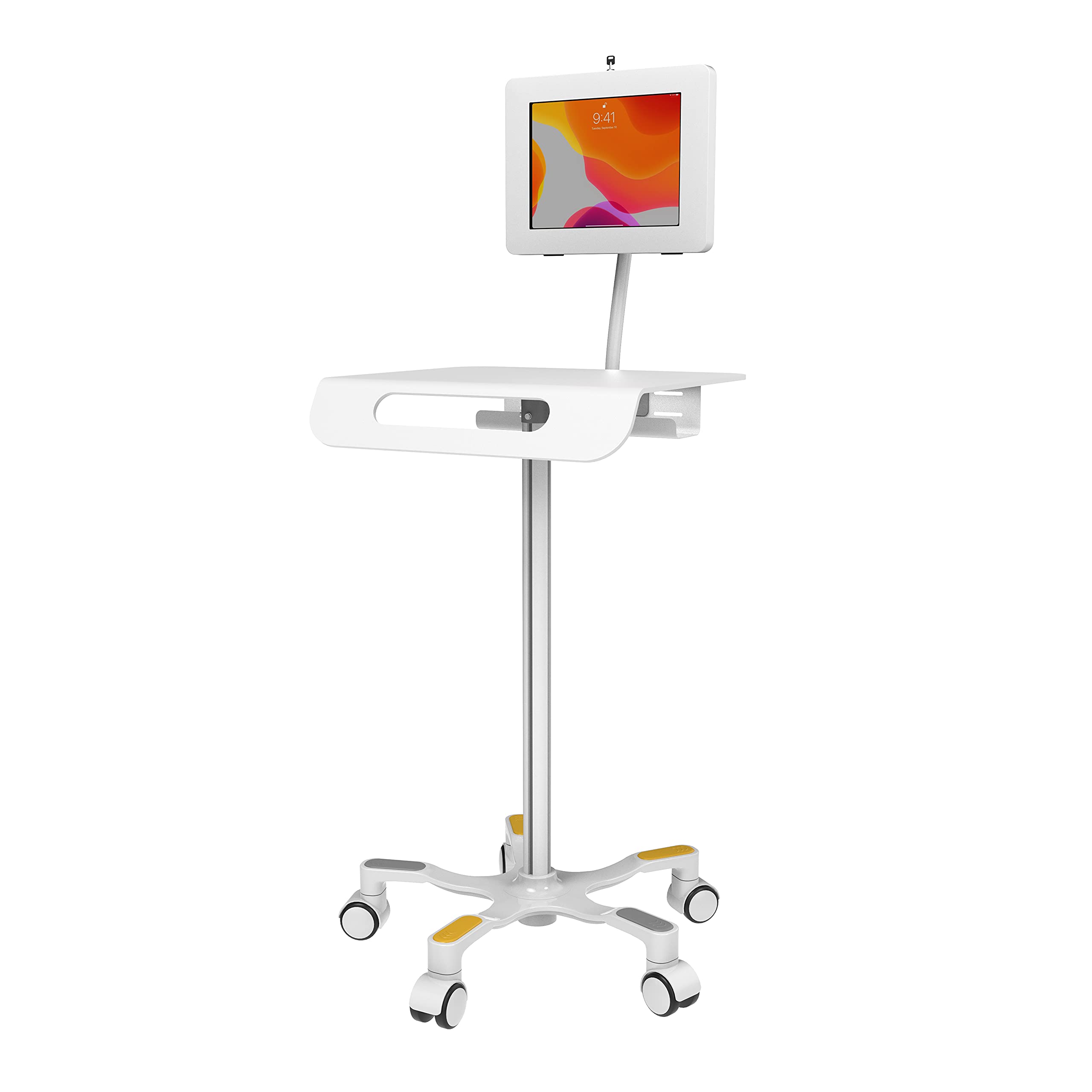 Medical Floor Stand – CTA Medical Grade Floor Stand with Paragon Premium Locking Enclosure for iPad 