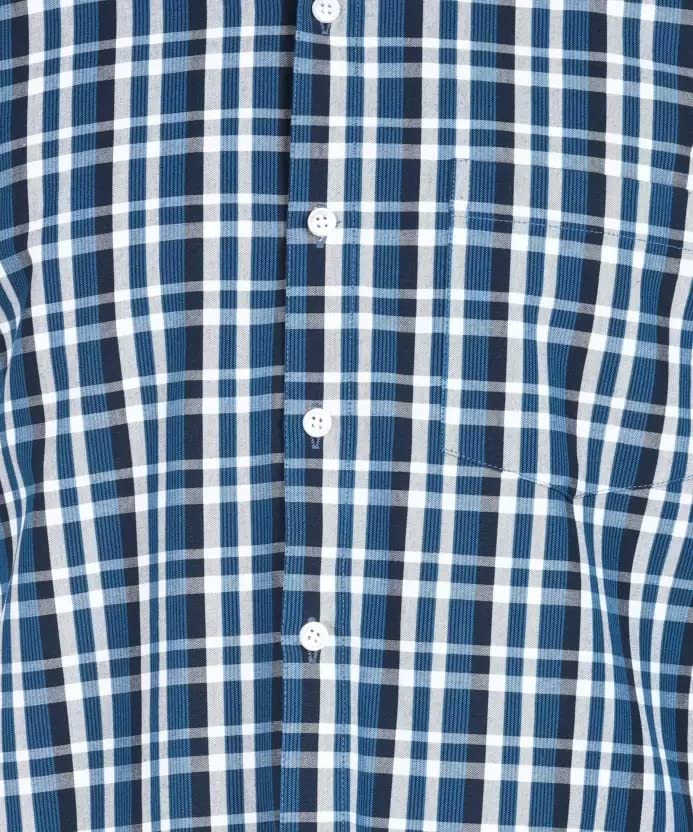 Image of ARDYN Slim Fit Checkered Spread Collar Casual Shirt for Men