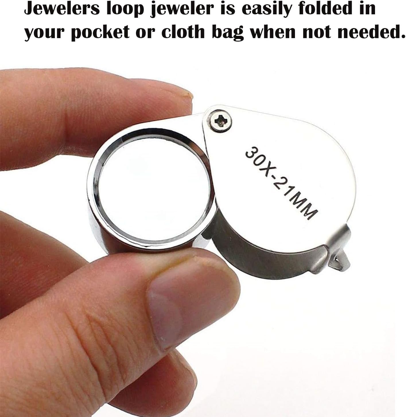Magnifying Glass Foldable Pocket 2 Pcs Jewelry Loupe 30X Magnifiation for Identifing Collecting Jewelry Coins Gems Collect Stamps