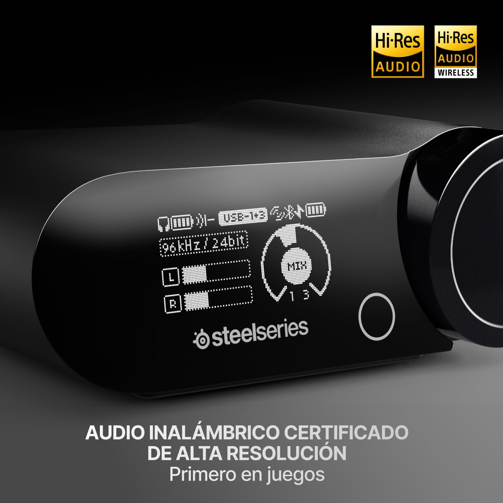 SteelSeries Arctis Nova Elite - Cascos Gaming Inalámbricos - 96kHz/24bits - Fibra de Carbono - CCR - Supresión de Ruido con IA - App - 2,4GHz + BT - Multifuente - OmniPlay PC+PlayStation+Xbox