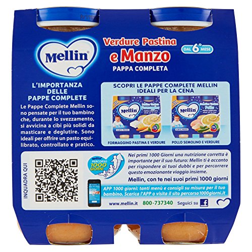 Mellin Pappa Completa Verdure Pastina e Manzo