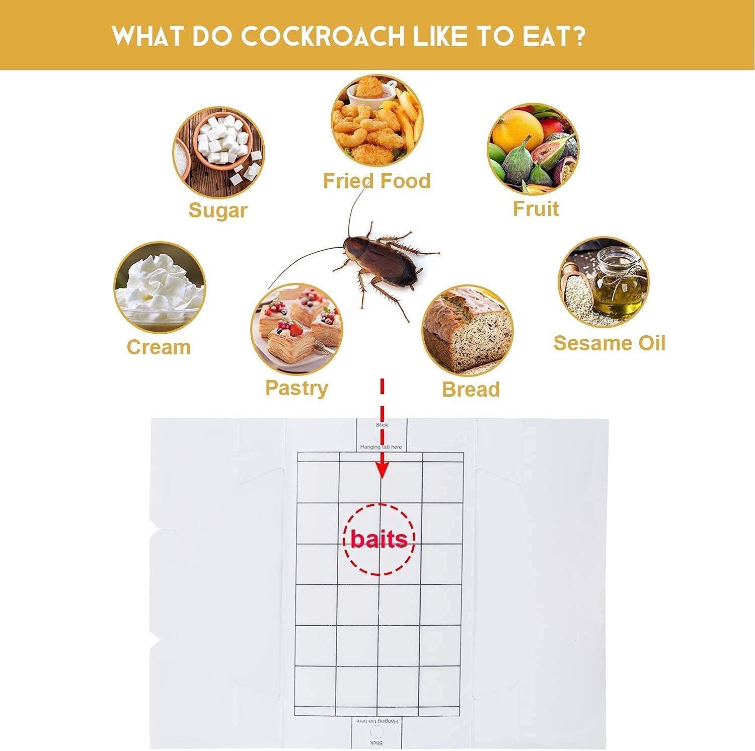 48 Pack Roach Traps Bug Glue Trap, Cockroach Killer Indoor Home Sticky