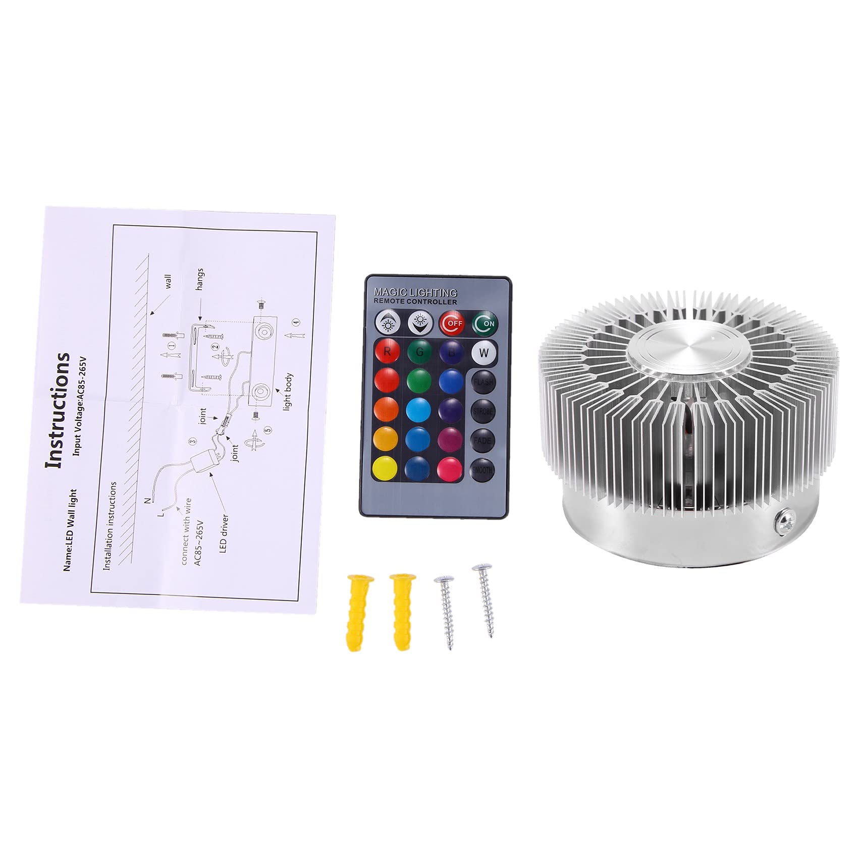 UPTON 3W Colorful RGB Sunflower Wall Lamp Modern Led Lighting for Indoor Decoration Corridor Aisle Restaurant