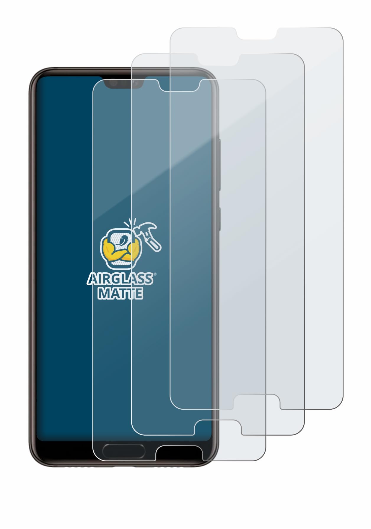 Brotect AirGlass Matte 3 Pezzi Pellicola Protettiva Per Huawei Mate 20, Anti-Riflesso, Durezza 9H, Anti-Impronta, Made In Germany
