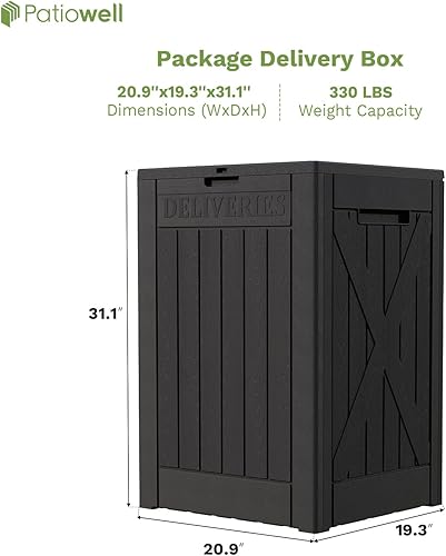 Vista 64 de Patiowell 30 Gallon Resin Deck Box, Outdoor Storage Box for Patio Furniture, Deliveries, Pool Supplies,Waterproof and Lockable, Grey