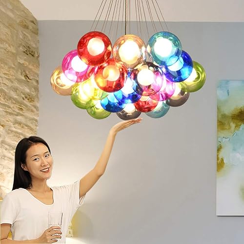 Miniatura 4 de Lámparas de araña modernas lámparas de techo de montaje lámpara Lampadario en pantalla Vetro dormitorio sala de estar habitación de niños