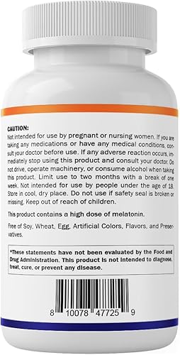 Miniatura 9 de Vitamatic Melatonina 12 mg - Sabor natural de bayas - 300 tabletas de disolución rápida - Formulado por profesionales de la salud - Sin OMG, sin