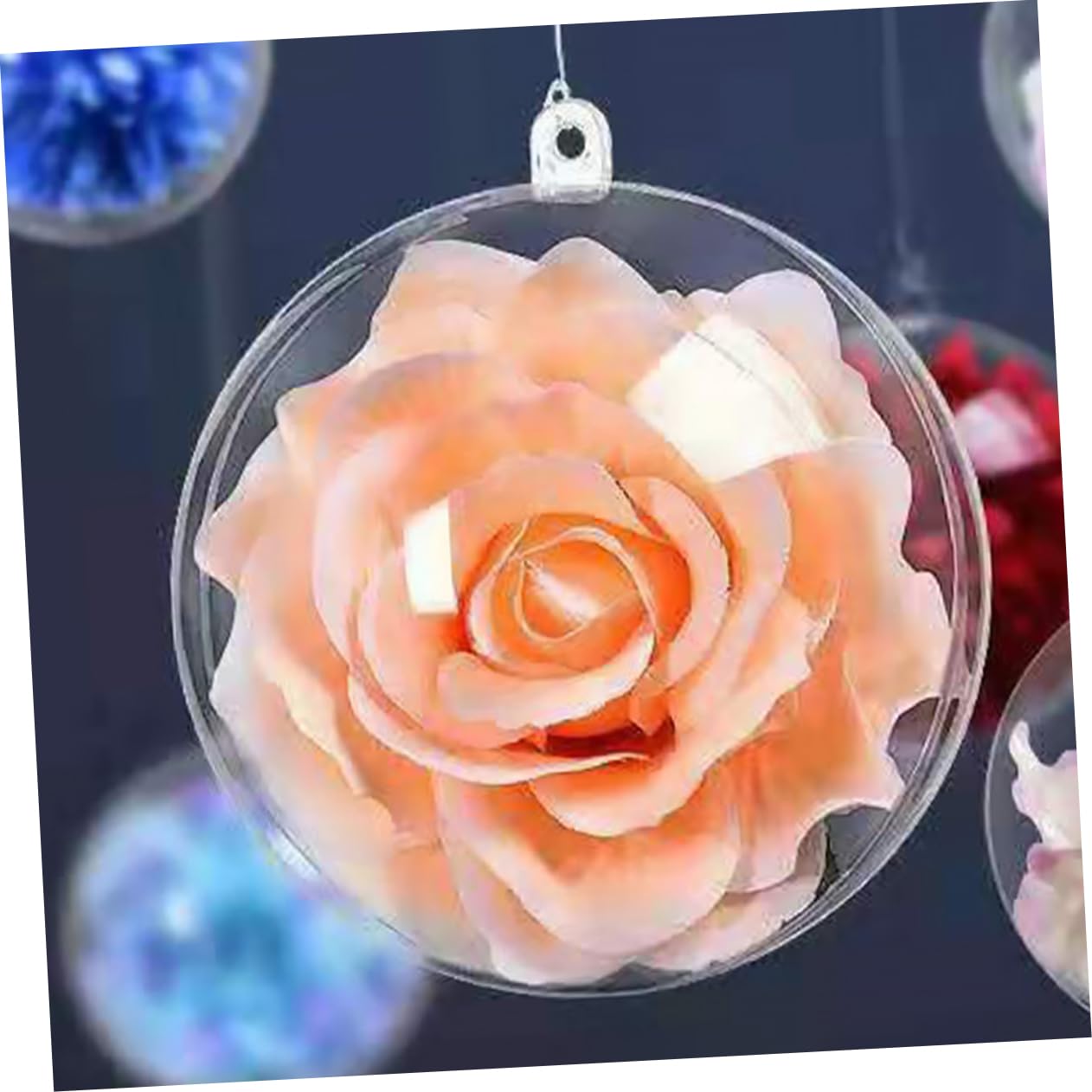 TOPBATHY 18piezas Bolas de Navidad Transparentes Bolas Rellenables Vacías para Decorar el Árbol de Navidad Accesorios Navideños DIY