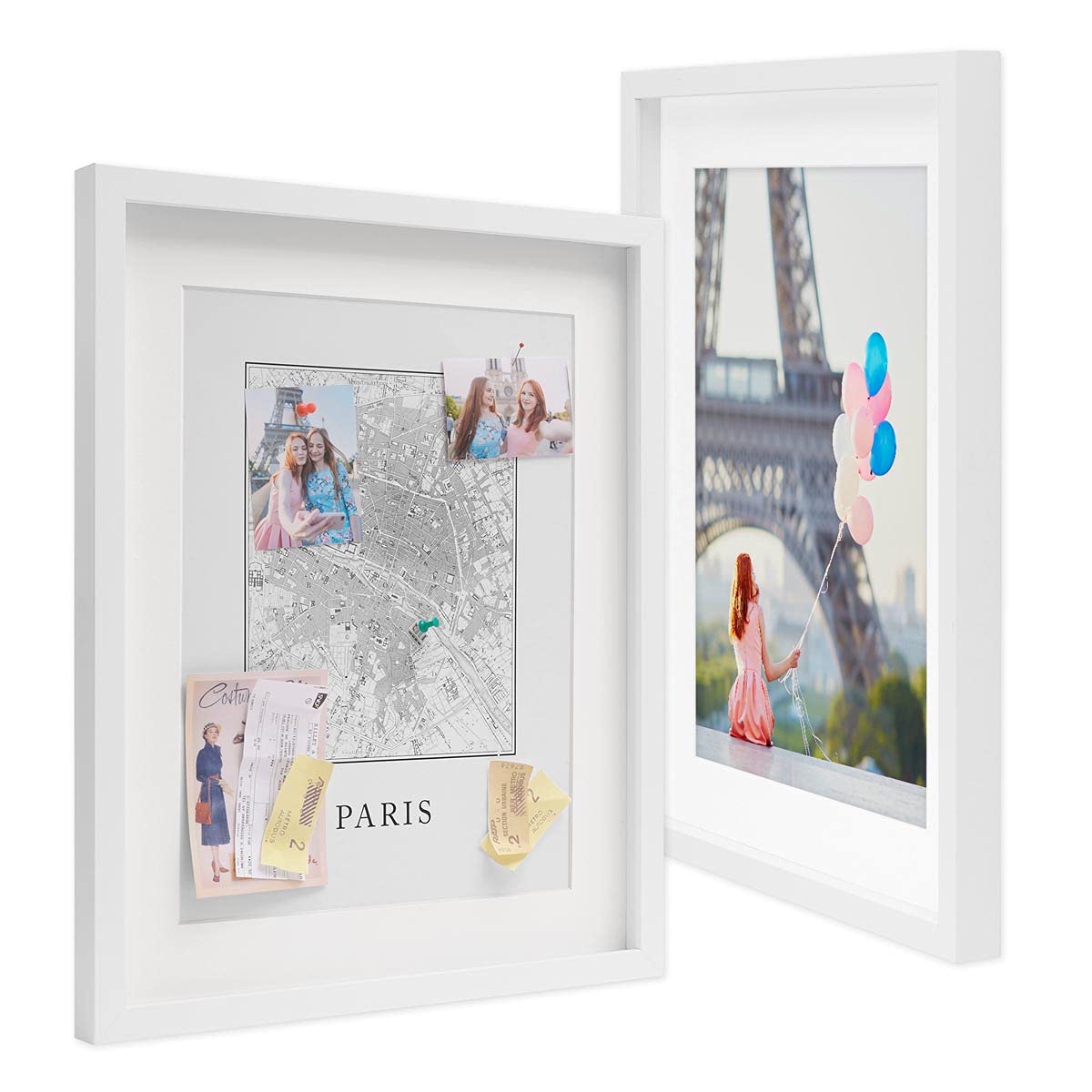 Cadre Photo 3D 20 X 25 Cm, Cadre 3D Profond Avec Vitre Pour Objet, Cadre En Bois Photo Carré