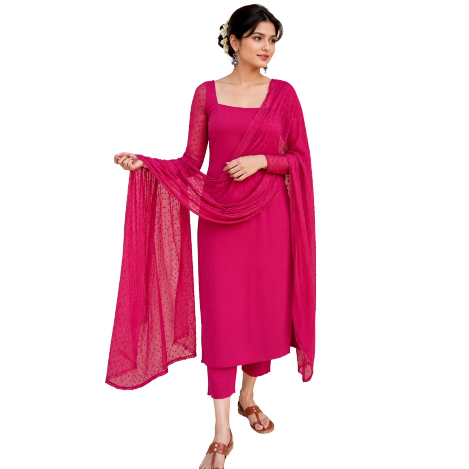 anveri textiles Anveri Women’s Elegant Kurta Pant Dupatta Set | Straight Fit Ethnic Suit Set for Women | Traditional Festive & Party Salwar Suit-picture-11