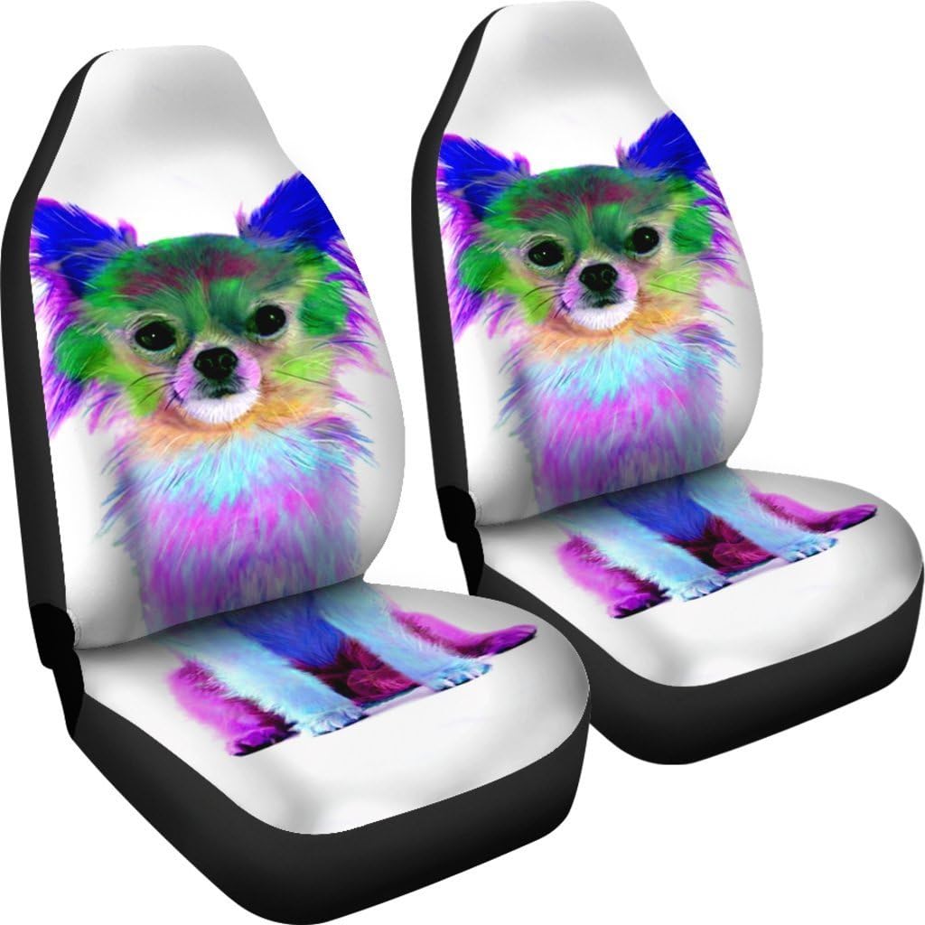 Colorful Chihuahua Dog Print Car Seat Covers