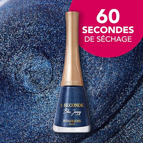 BOURJOIS VERNIS 1 SECONDE SOIRS DE PARIS 62 BLEU JAZZY, Vernis à Ongles, 60 Secondes de Séchage, Fini Brillant, Nacré, Métallisé ou Mat, Jusqu'à 3 Jours De Tenue