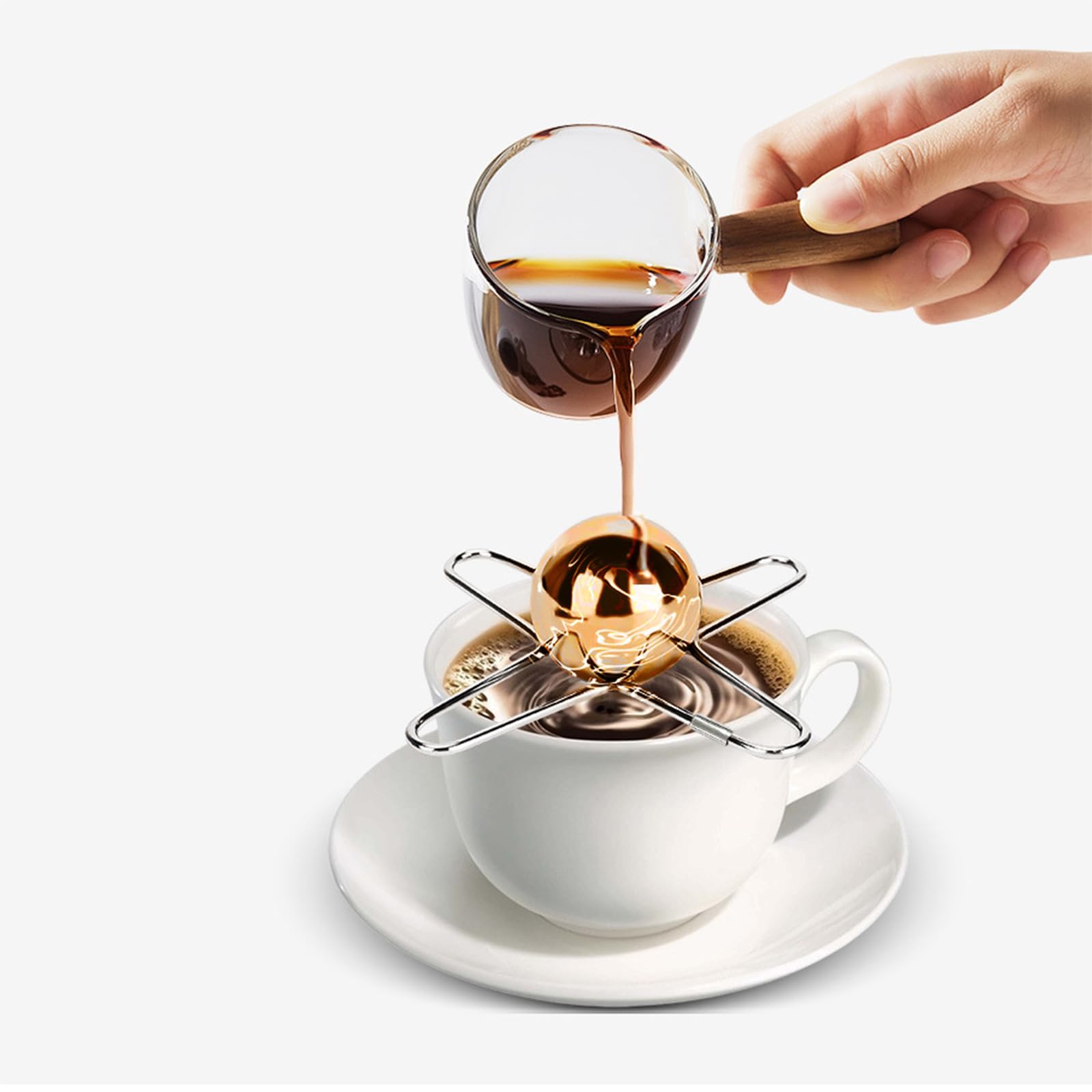 Boule De Refroidissement En Acier Inoxydable Pour Café Expresso - Récupérable, Ne Dilue Pas Le Goût, Pour Cocktails Et Spiritueux - 7