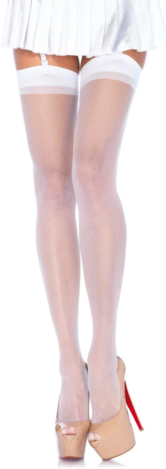 Leg Avenue Sheer Stockings, White