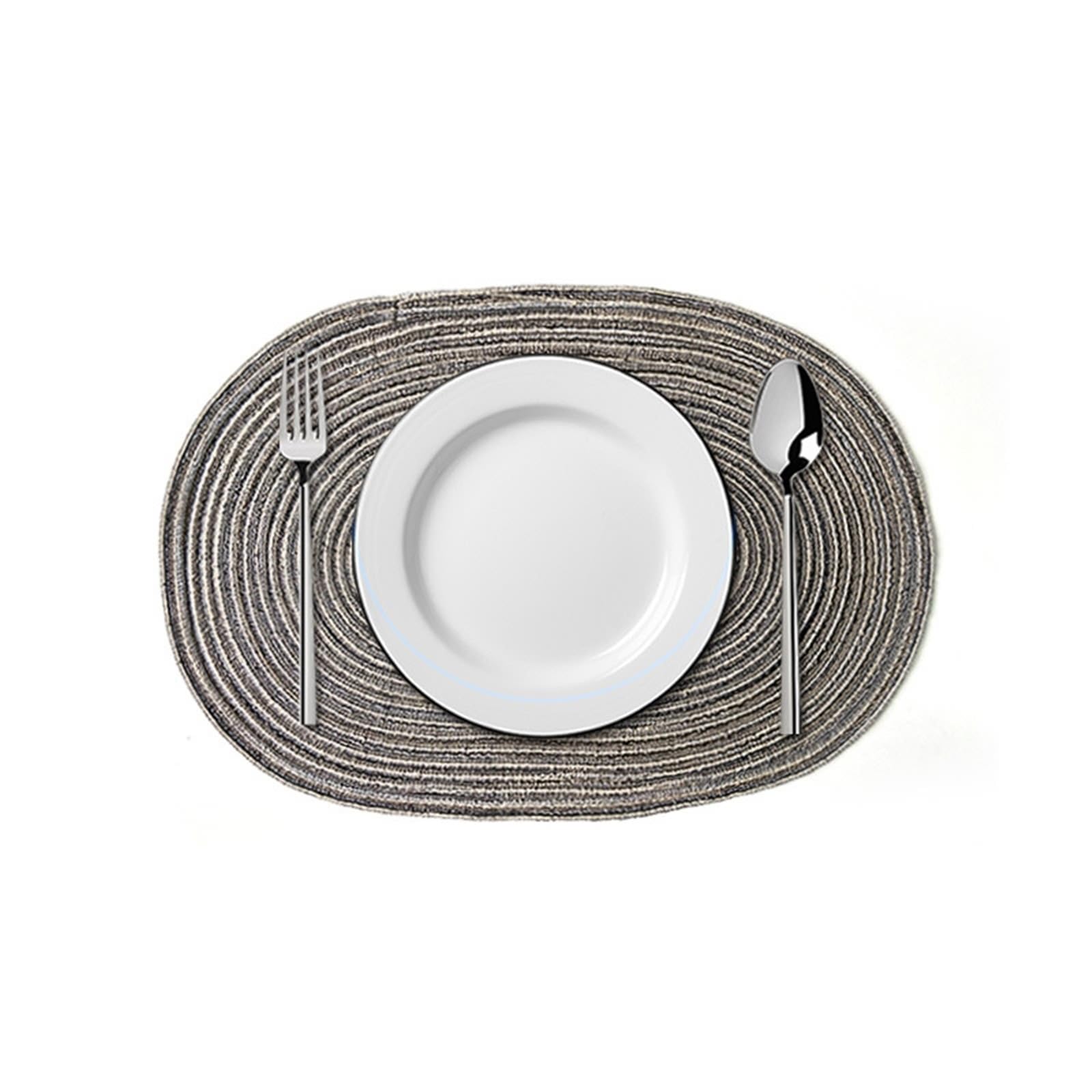 Sets de table gris 35x50 cm motif tissé : lot de 4 pour table de cuisine