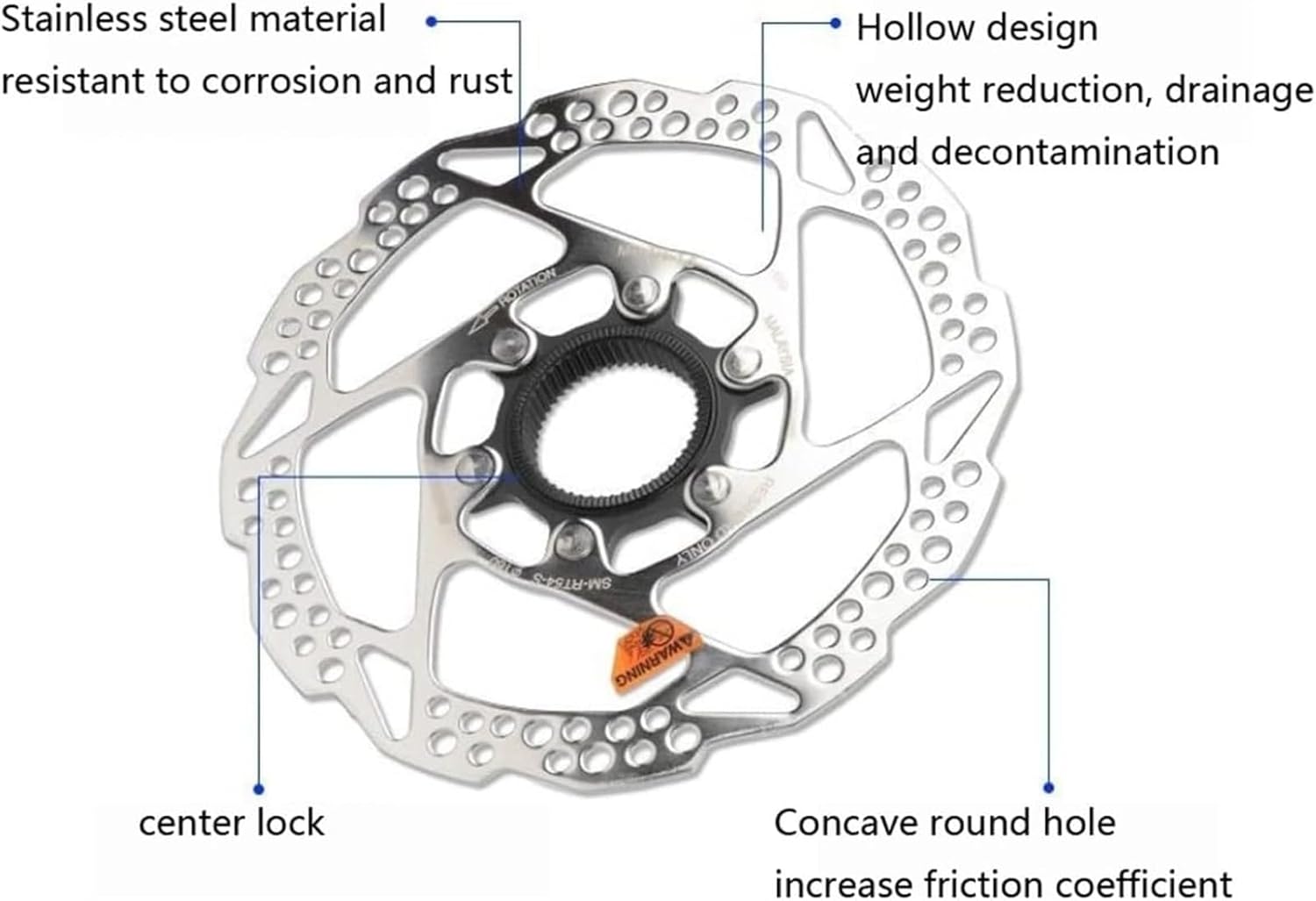 Bike Disc Brake Rotor Center Lock 160mm Stainless Steel Centerlock Rotors Fit For Road Bike Mountain Bike