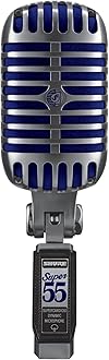 Super 55 Deluxe Vocal Microphone - Vintage Supercardioid Dynamic Unidyne Mic, Iconic Look, Classic Sound - Rugged Die-Cast Casing, includes 5/8" to 3/8" Thread Adapter and Zippered, Padded Pouch