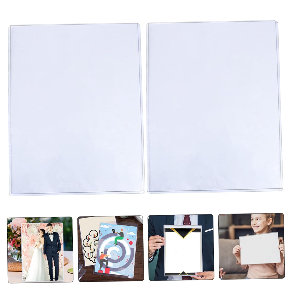 DECHOUS Copertine Fotografiche Protettive in Plastica Bianca 12 Pezzi per Organizzare Foto Senza Bordi per Collezioni e Album Fotografici