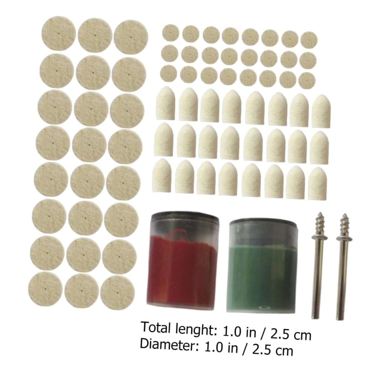 PRETYZOOM 1set Felt Buffing Mop Kit Polishing Wheel Set for Jewelry and Automotive Applications for Surface Grinding and Finishing Tasks 76pcs