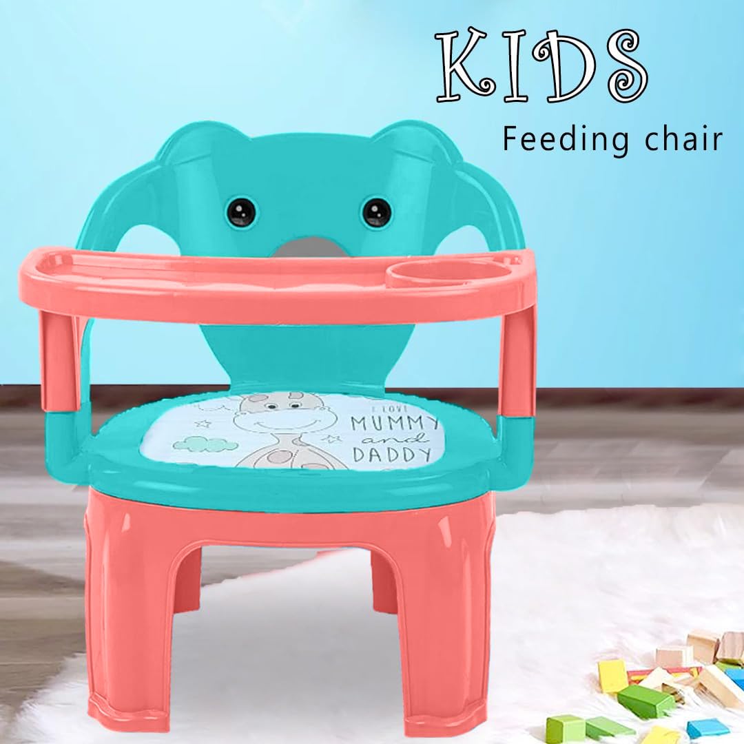 Tony Stark Plastic Baby Chair, Feeding Chair with Cushion Seat & High Backrest, Booster Seat for Kids with Removable Tray, Portable High Chair, Study and Activity Table for Toddlers Upto 30 Kgs (Turquoise) - Image 4 thumbnail