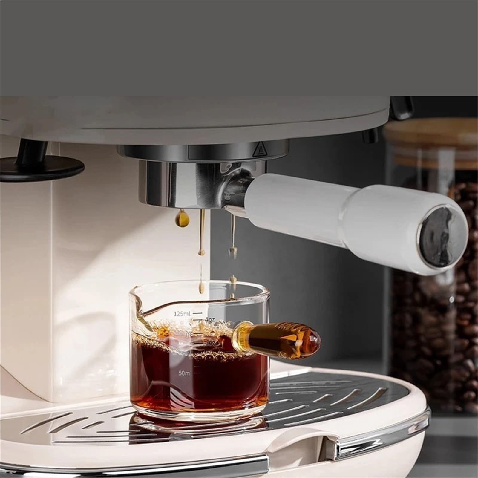 Taza medidora de café expreso con mango, jarra de leche con forma de V, suministros de café, taza medida for cocina, 2 uds.(Yellow80ml)
