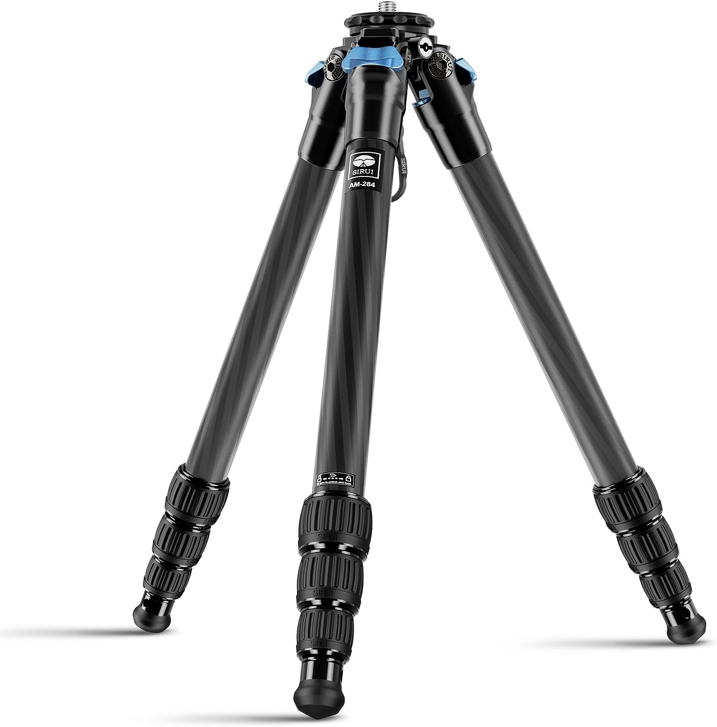 AM-284 Carbon Fiber Tripod for Travel, Professional Camera Tripod with 4-Section Legs, Twist Leg Locks, Detachable Metal Spikes, Loads up 33LB, Max Height 47.2“
