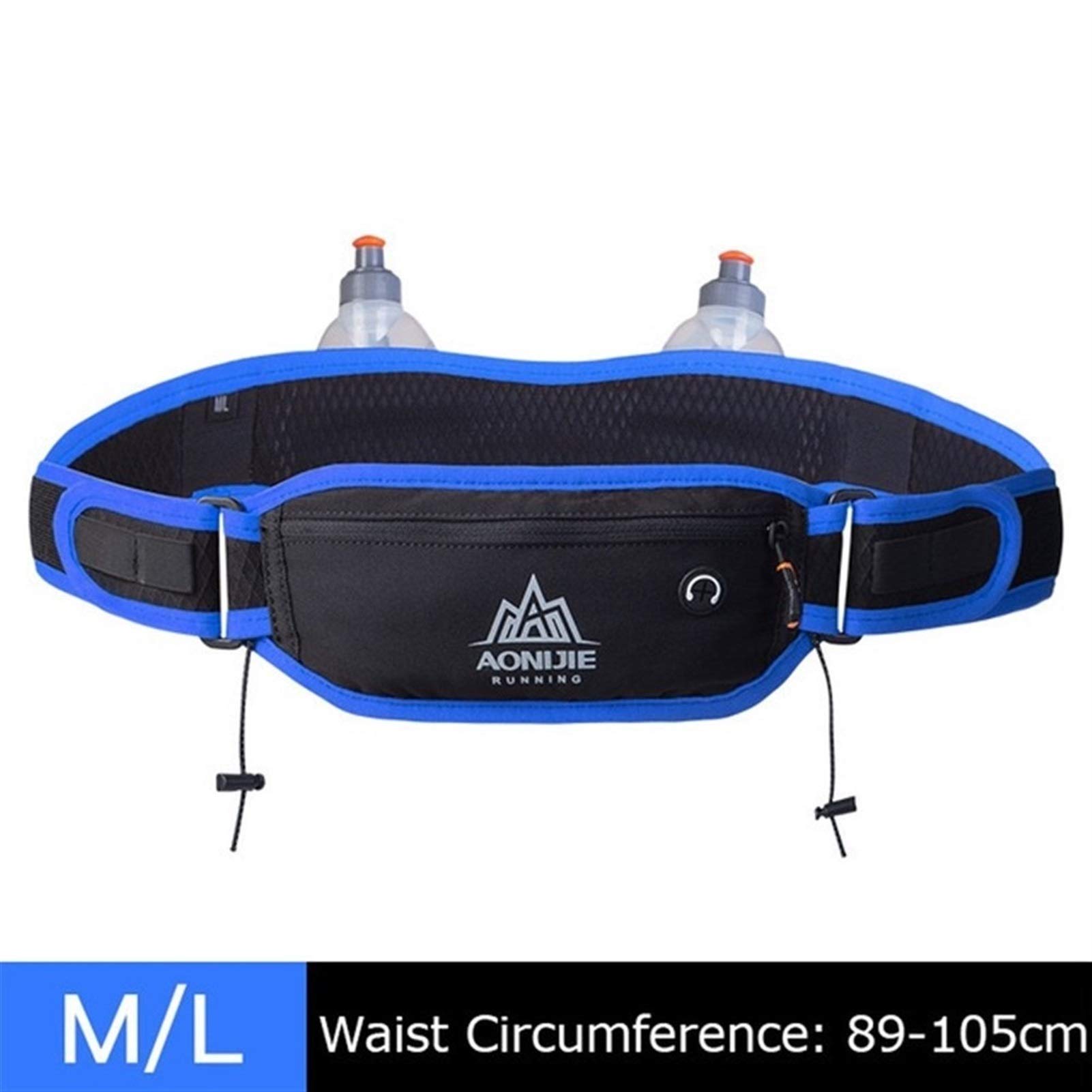 Marathon Jogging Cyclisme Course à Pied Hydratation Ceinture Taille Sac Pochette Paquet de Fanny Phone Holder for 170ml Bouteilles d'eau Ceinture Running (Color : ML Black Blue)
