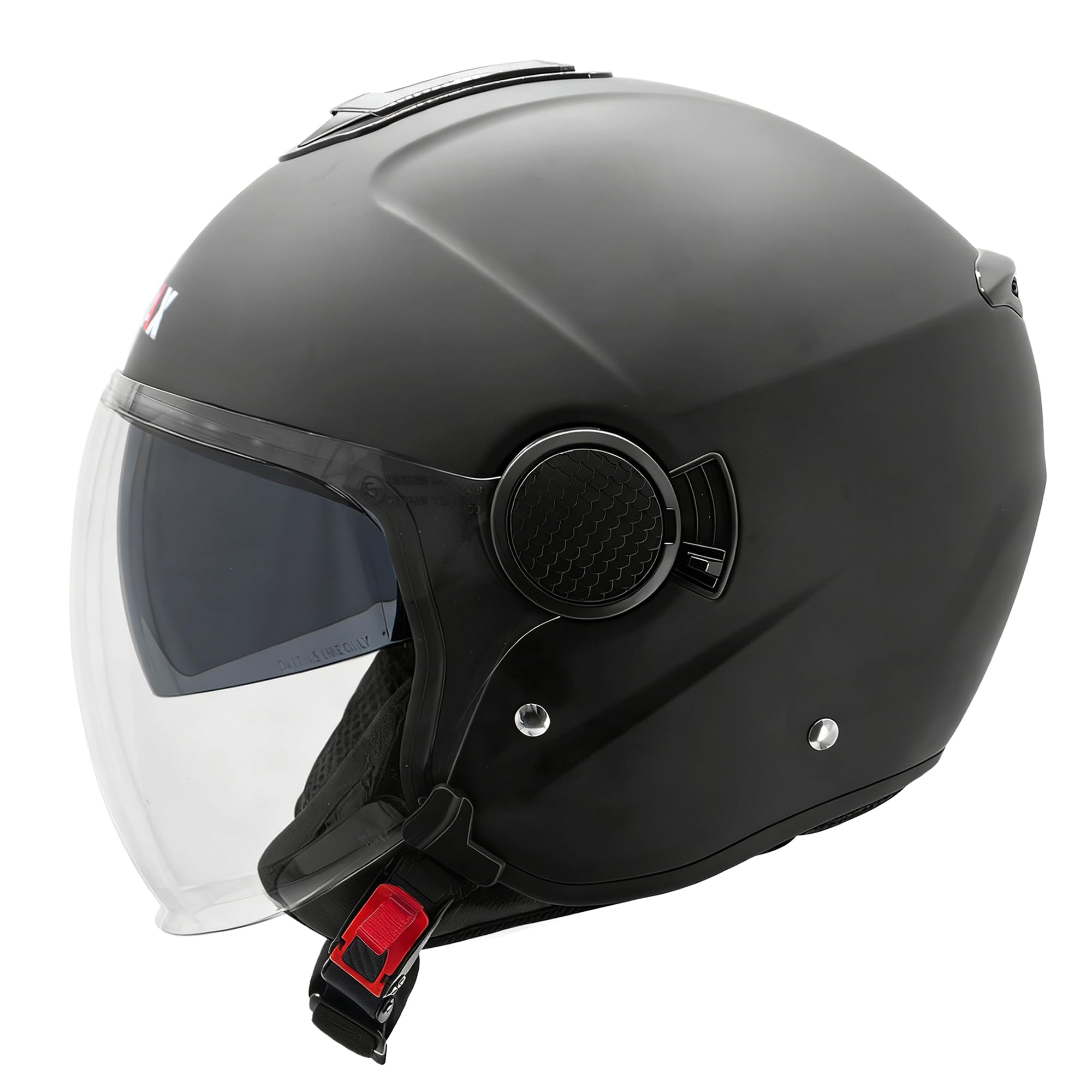 Zorax ZOR-629 Motorbike Open Face DVS Helmet With Removable Peak ECE 2206 Approved - Matt Black XL(61cm) - 5