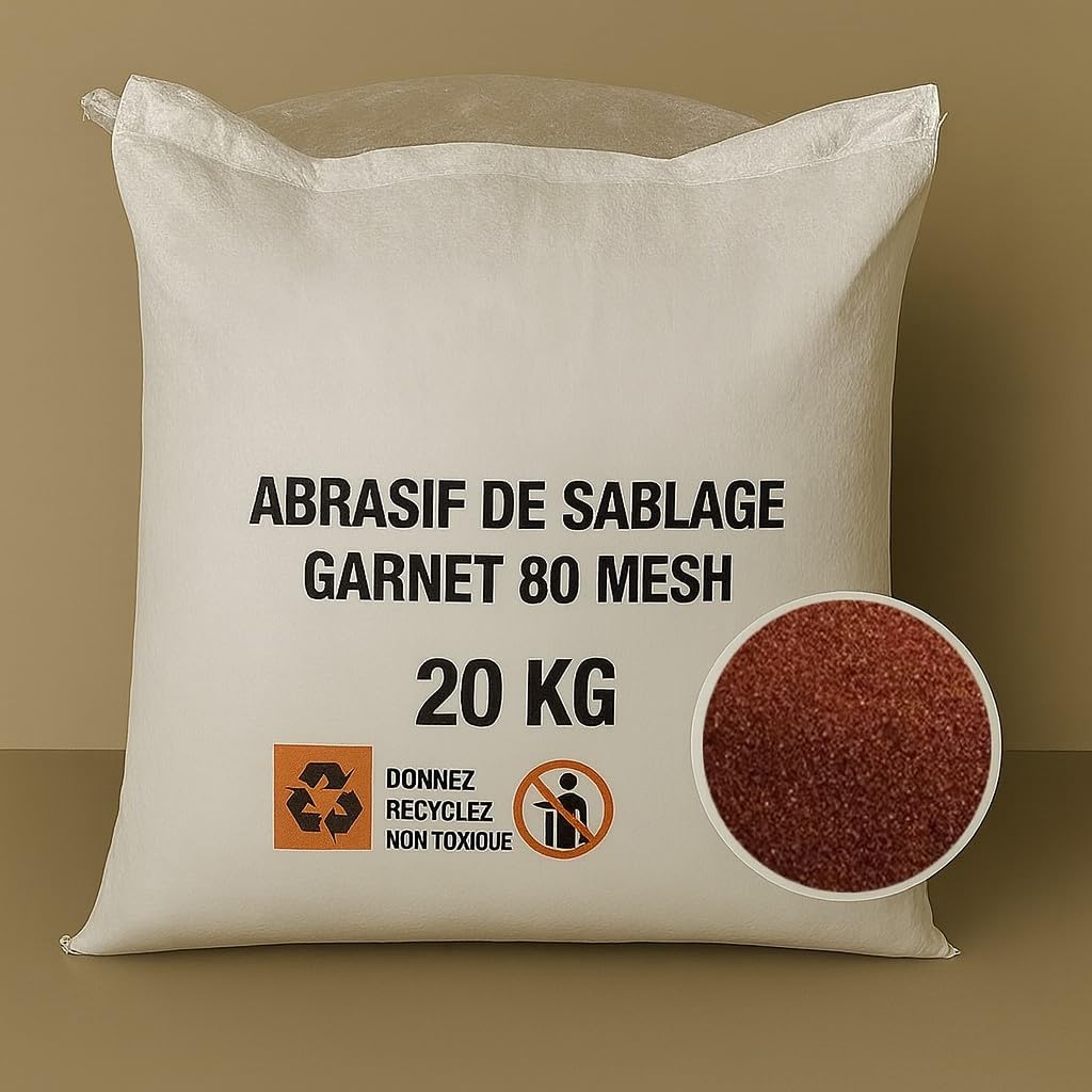 Bolsa de 20 kg Garnet Malla 80A+ para arenado Abrasivo Aerogommage
