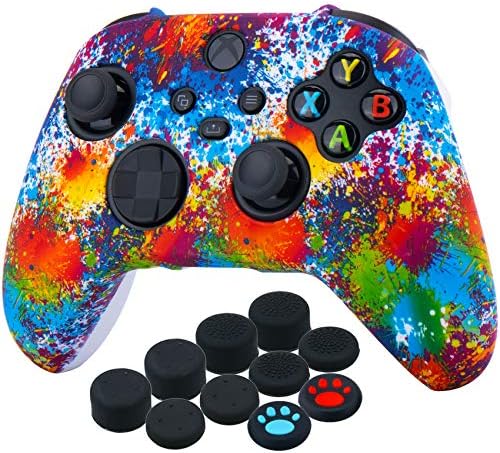 YoRHa Thickened Printing Cover Skin Case for Xbox Series X / S Controller x 1(Beasts) with Thumb Grips x 10