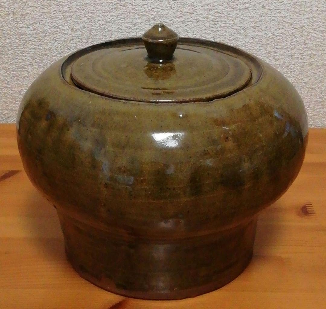 中里太亀作　唐津焼　黄唐津　水指　共箱　略歴付　茶道具 Amazon.co.jp: 中里太亀作 唐津焼 黄唐津 水指 共箱 略歴付
