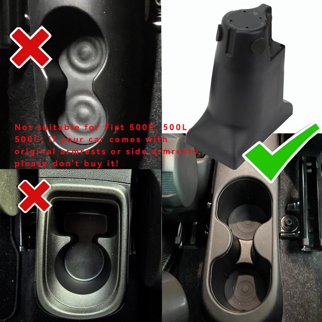 ZENVI Repose-bras Compatible with Fiat 500 Accoudoirs 2016-2024 Console Centrale Accoudoir Bicouche Espace Rangement Peut Etre Utilise Comme Coudiere Pour Conducteur（Style fibre carbone）