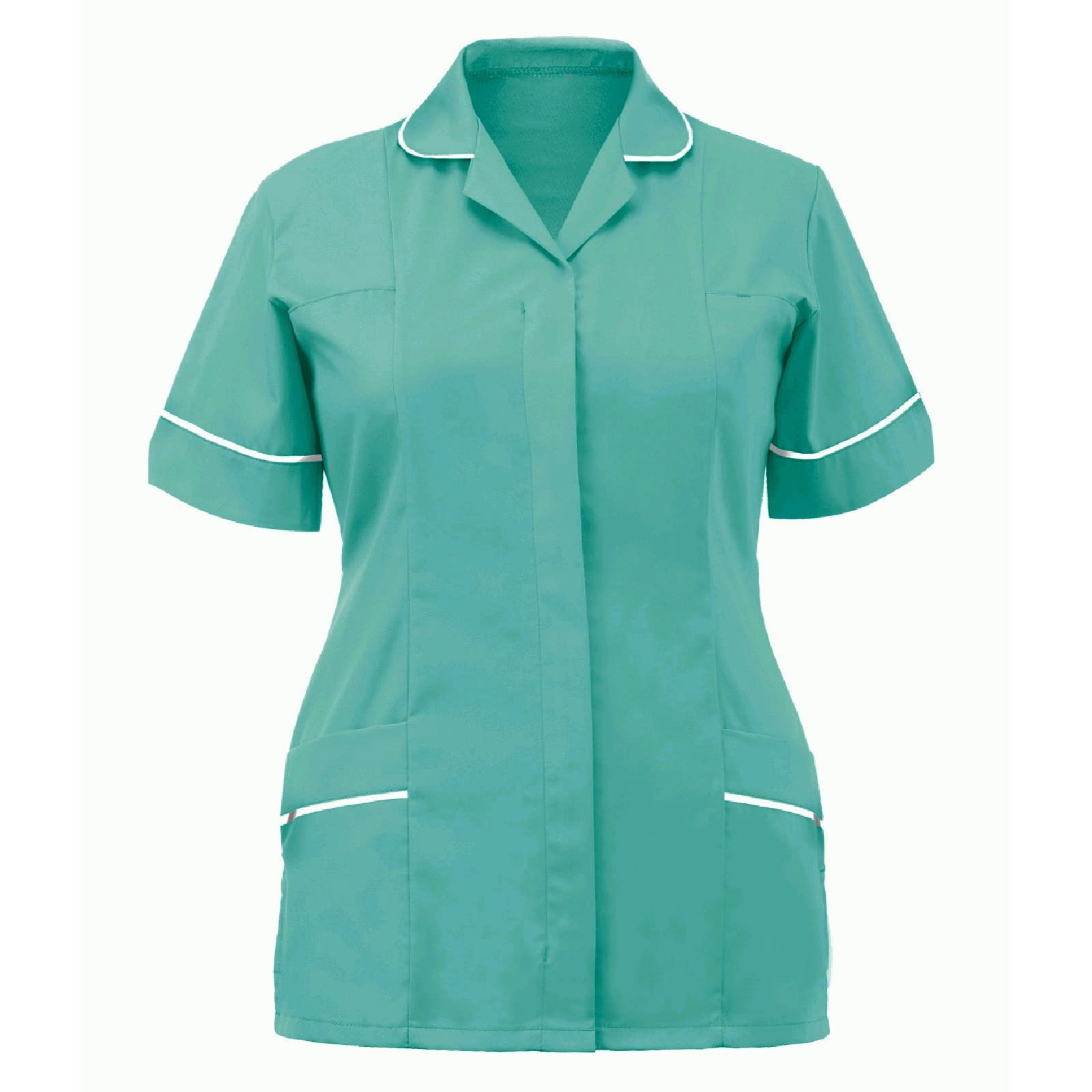 Sizoer Casaca Mujer Manga Corta Cuello Vuelto Bata Laboratorio Mujer Personalizada De Gran Tamaño Bata De Trabajo Mujer Limpieza Blusas Mujer Con Bolsillos Camisas Para Trabajos Sanitarios